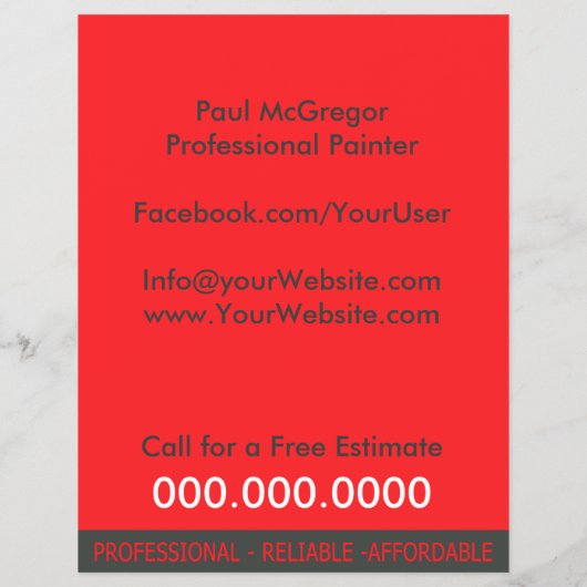 Professional Painter Discount Flyer チラシ (裏面)