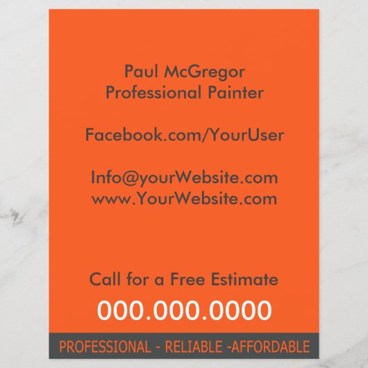 Professional Painter Flyer チラシ (裏面)