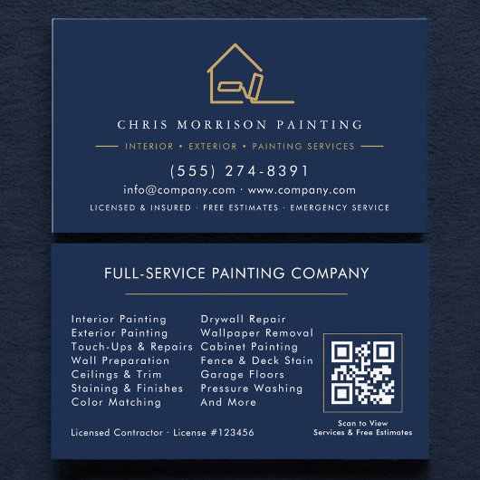 Professional Painter Painting Company QR Code 名刺
