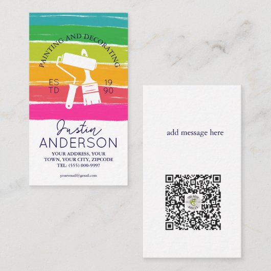 Professional Painting and Decorating handyman 名刺 (正面/裏面)