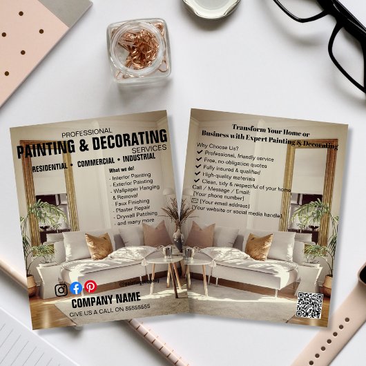 Professional Painting & Decorating Service Flyer | チラシ