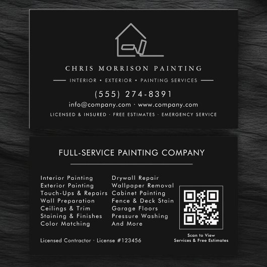 Professional Painting Service Contractor QR Code 名刺