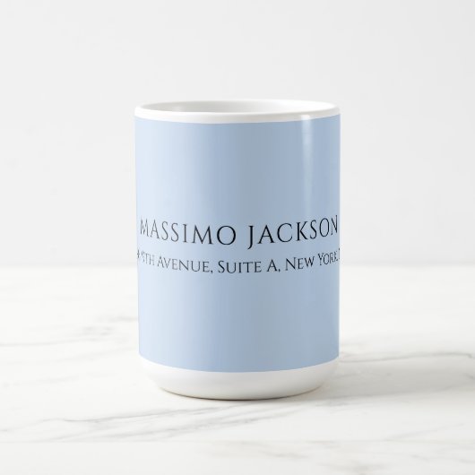 Professional pale blue modern minimalist name コーヒーマグカップ (中央)