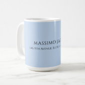 Professional pale blue modern minimalist name コーヒーマグカップ (正面左)