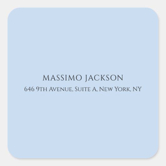 Professional pale blue modern minimalist name スクエアシール (正面)