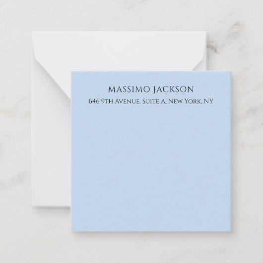 Professional pale blue modern minimalist name ノートカード (正面)