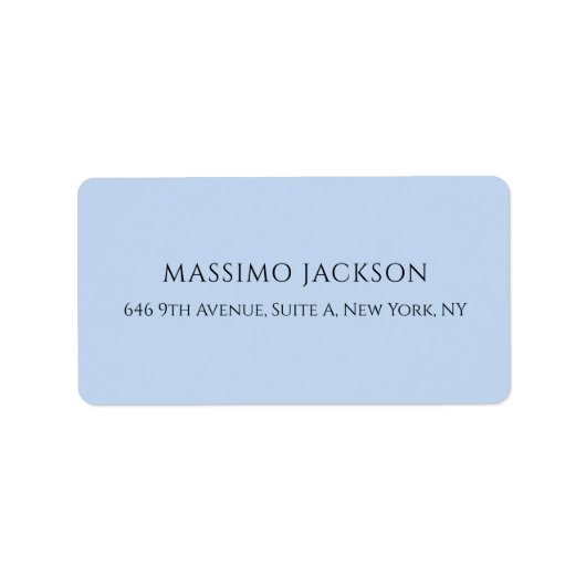 Professional pale blue modern minimalist name ラベル (正面)