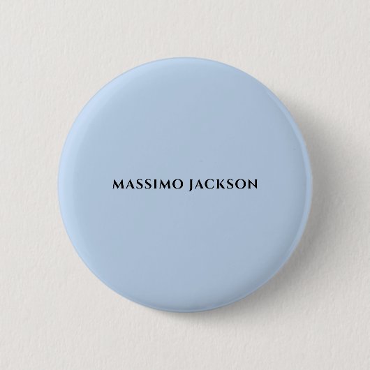Professional pale blue modern minimalist name 缶バッジ (正面)
