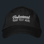 Professional Personalized Add Your Own Text  刺繍入りキャップ<br><div class="desc">Professional Personalized Add Your Own Text embroidered cap from Ricaso - Show off your business, your sense of humor and more. Simple, bold typography delivers the message instantly. This clean, text-focused style keeps the design modern and versatile while letting you change the text to suit your needs. It’s a unique...</div>
