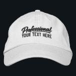 Professional Personalized Add Your Own Text  刺繍入りキャップ<br><div class="desc">Professional Personalized Add Your Own Text embroidered cap from Ricaso - Show off your business, your sense of humor and more. Simple, bold typography delivers the message instantly. This clean, text-focused style keeps the design modern and versatile while letting you change the text to suit your needs. It’s a unique...</div>