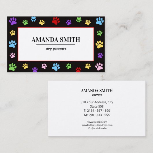 Professional Pet Grooming & Animal Care 名刺 (正面/裏面)