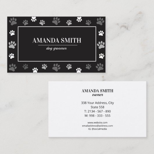 Professional Pet Grooming & Animal Care 名刺 (正面/裏面)