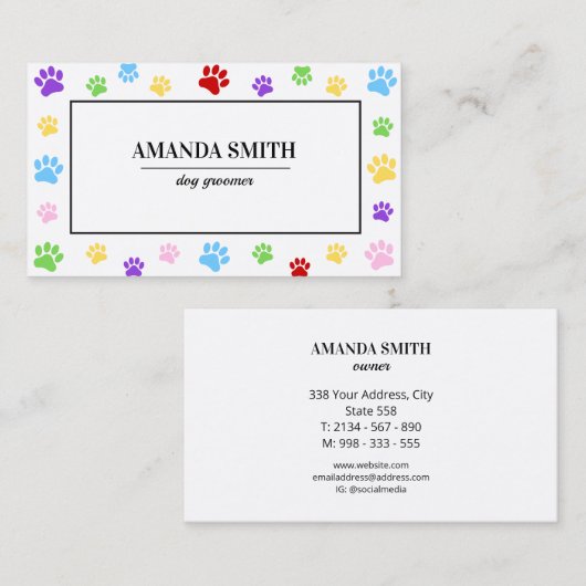 Professional Pet Grooming & Animal Care 名刺 (正面/裏面)