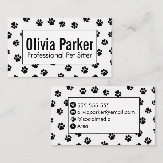 Professional Pet Sitter Business Card 名刺 (正面/裏面)