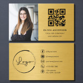Professional Photo Gold QR Code Social Media 名刺