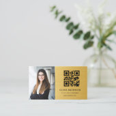 Professional Photo Gold QR Code Social Media 名刺 (スタンド正面)