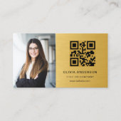 Professional Photo Gold QR Code Social Media 名刺 (正面)