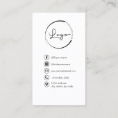 Professional Photo Grey QR Code Social Media 名刺 (裏面)