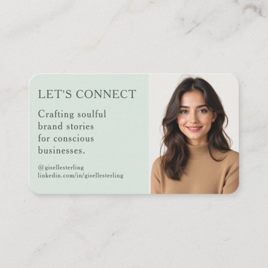 Professional Photo Logo Sage Green 名刺 (裏面)