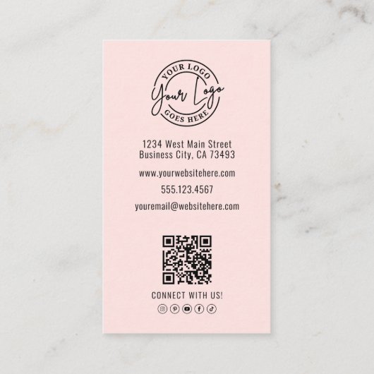 Professional Photo Logo Vertical Pink  名刺 (裏面)