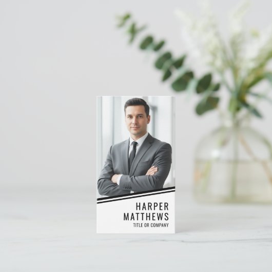 Professional Photo QR Code Company Logo Vertical 名刺 (スタンド正面)