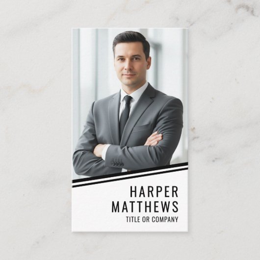 Professional Photo QR Code Company Logo Vertical 名刺 (正面)