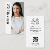 Professional Photo QR Code Company Logo Vertical 名刺 (正面/裏面)