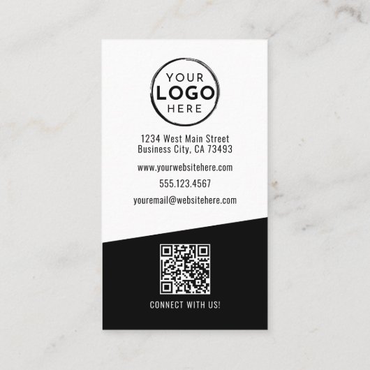 Professional Photo QR Code Company Logo Vertical 名刺 (裏面)