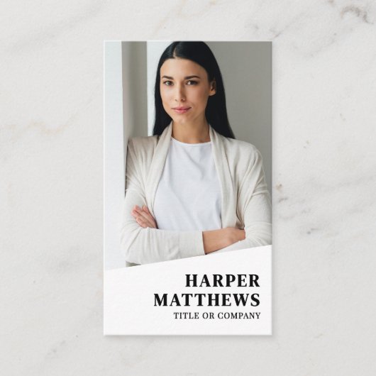 Professional Photo QR Code Company Logo Vertical 名刺 (正面)