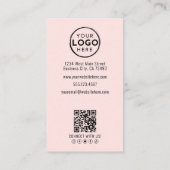 Professional Photo QR Code Logo Blush Pink 名刺 (裏面)