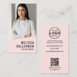 Professional Photo QR Code Logo Blush Pink 名刺