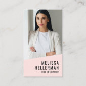 Professional Photo QR Code Logo Blush Pink 名刺 (正面)