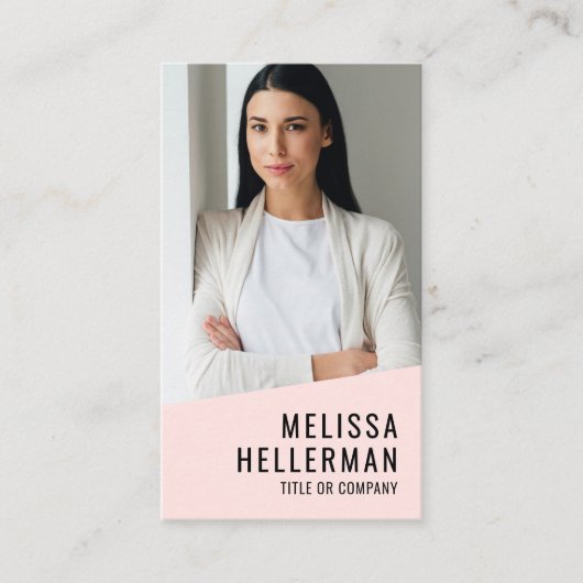 Professional Photo QR Code Logo Blush Pink 名刺 (正面)