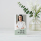 Professional Photo QR Code Logo Green Vertical 名刺 (スタンド正面)