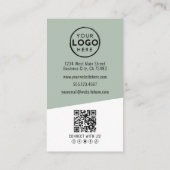 Professional Photo QR Code Logo Green Vertical 名刺 (裏面)