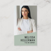 Professional Photo QR Code Logo Green Vertical 名刺 (正面)