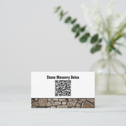 Professional Photo QR Code Stone Wall 名刺 (スタンド正面)