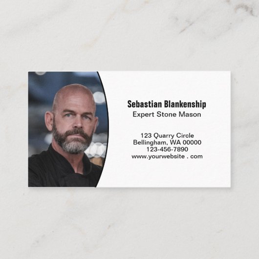 Professional Photo QR Code Stone Wall 名刺 (裏面)