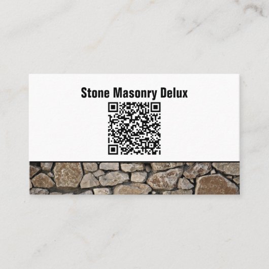 Professional Photo QR Code Stone Wall 名刺 (正面)