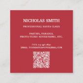 Professional Photo Santa Claus QR code スクエア名刺 (裏面)
