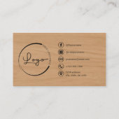 Professional Photo Wood QR Code Social Media 名刺 (裏面)