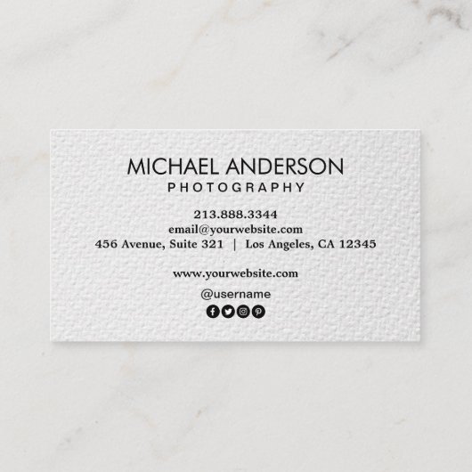 Professional Photographer camera logo Photography  名刺 (裏面)