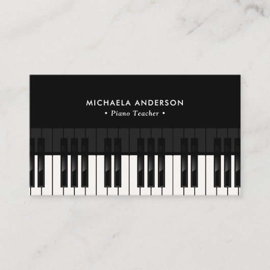 Professional Piano Teacher QR Code & Social Media 名刺 (正面)