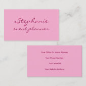 Professional Pink Colorful Girly Modern Elegant 名刺 (正面/裏面)