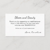 Professional Pink Small Business Thank You 名刺 (裏面)