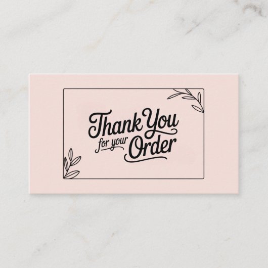 Professional Pink Small Business Thank You 名刺 (正面)