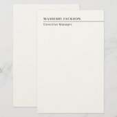 Professional plain minimalist modern name title 便箋 (正面/裏面)