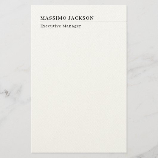 Professional plain minimalist modern name title 便箋 (正面)