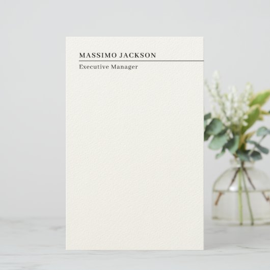 Professional plain minimalist modern name title 便箋 (スタンド正面)