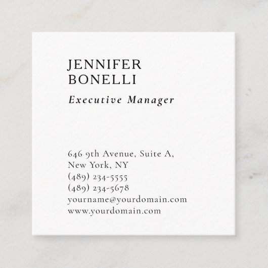 Professional plain minimalist modern trendy エンクロージャーカード (正面)